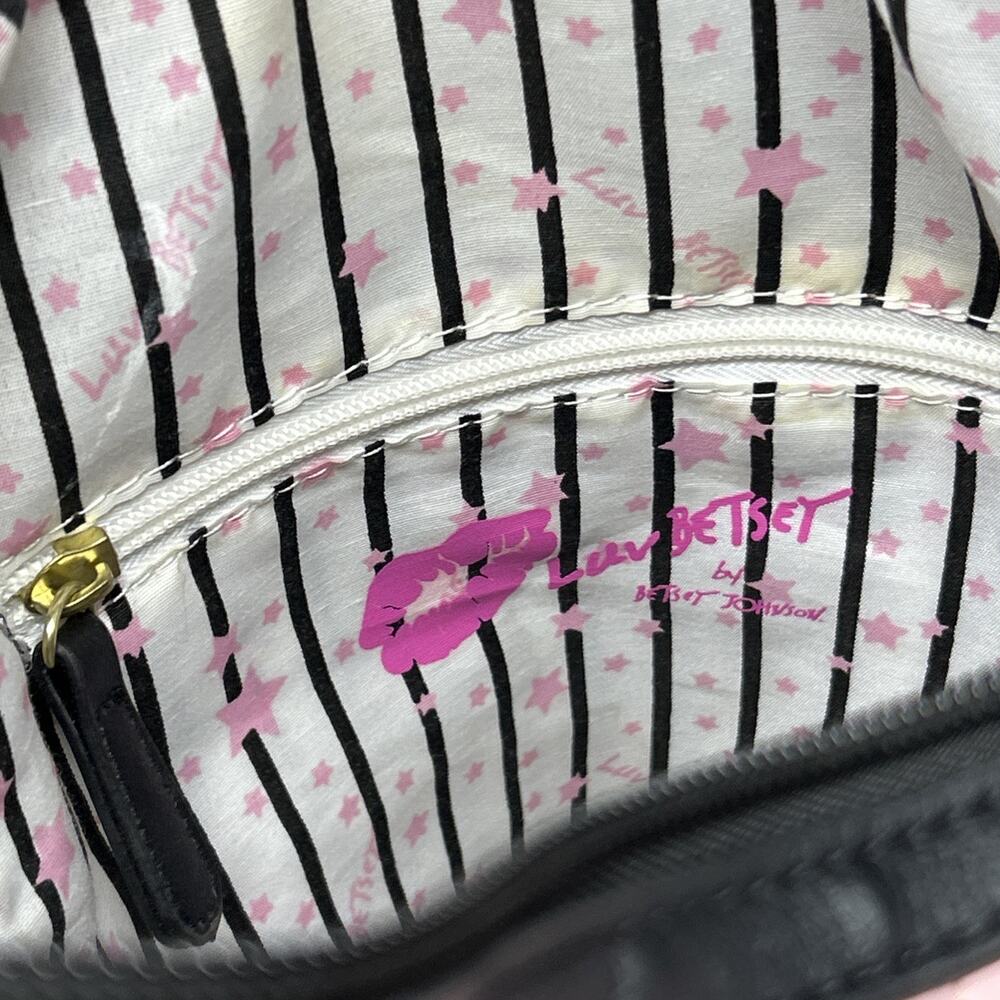 Luv Betsey Johnson Lorene Quilted Cat Face Pink Black Backpack with Crossbody - Picture 15 of 15